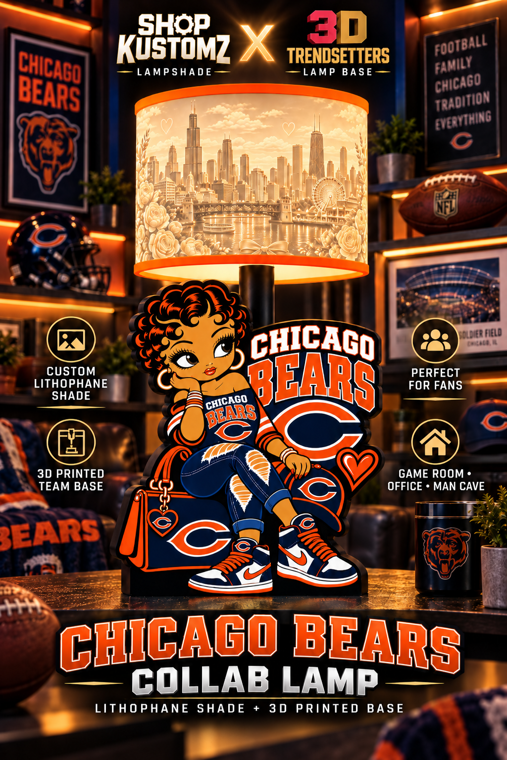 Betty Game Day Glam Lampshade Collection