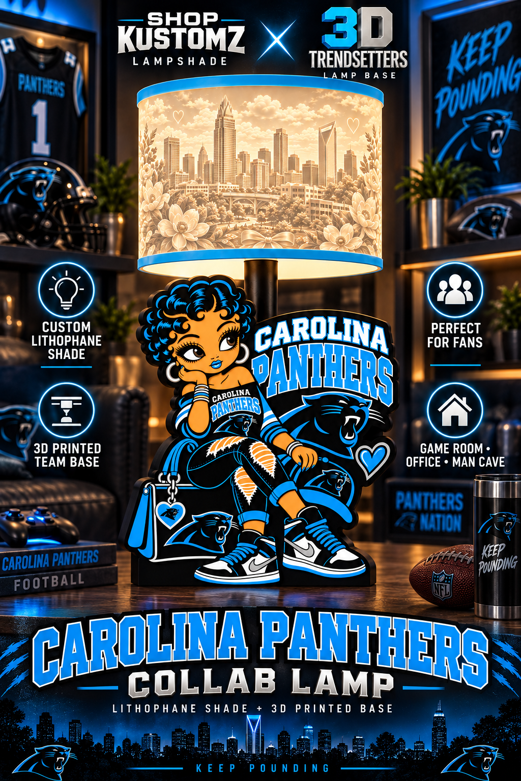 Betty Game Day Glam Lampshade Collection