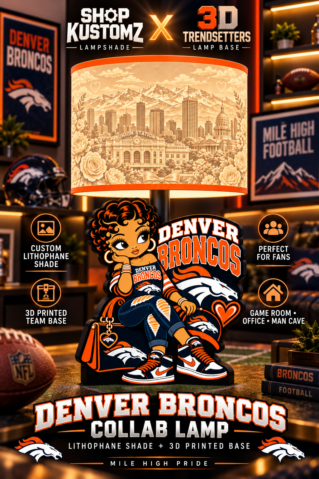 Betty Game Day Glam Lampshade Collection