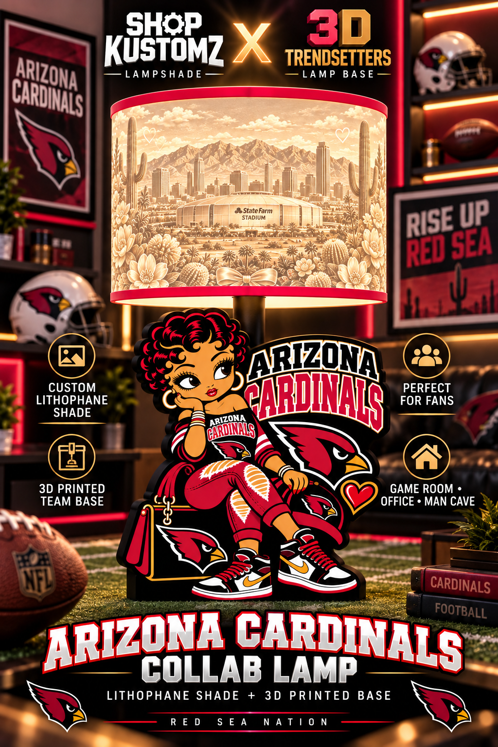 Betty Game Day Glam Lampshade Collection