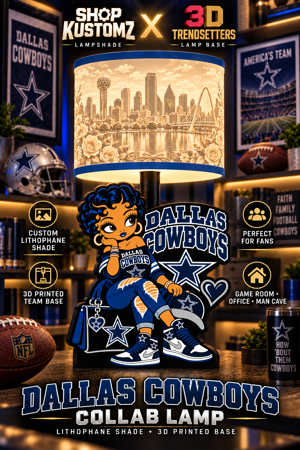 Betty Game Day Glam Lampshade Collection