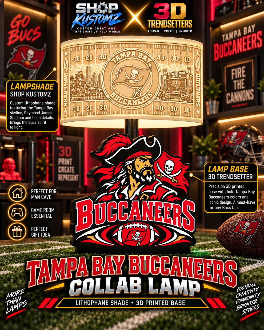 32-Team Football Lamp Shade Bundle| 32 3MF Files | Digital Download Sports Theme Inspired Lithophane Lampshade