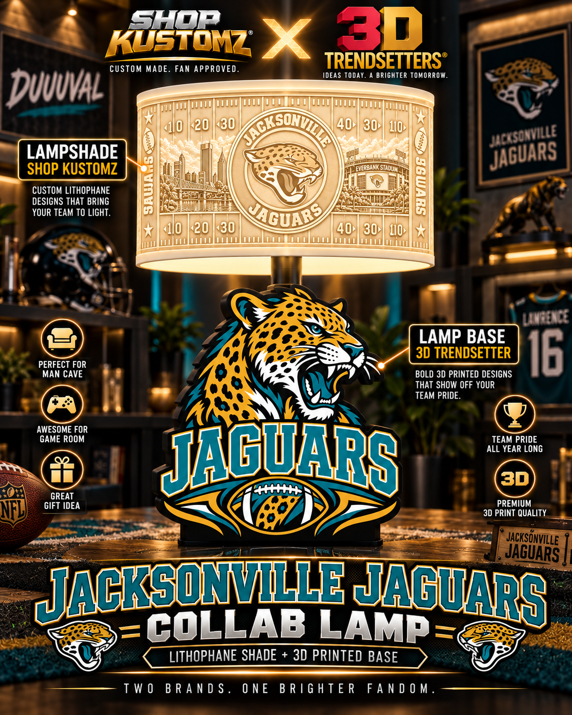 32-Team Football Lamp Shade Bundle| 32 3MF Files | Digital Download Sports Theme Inspired Lithophane Lampshade