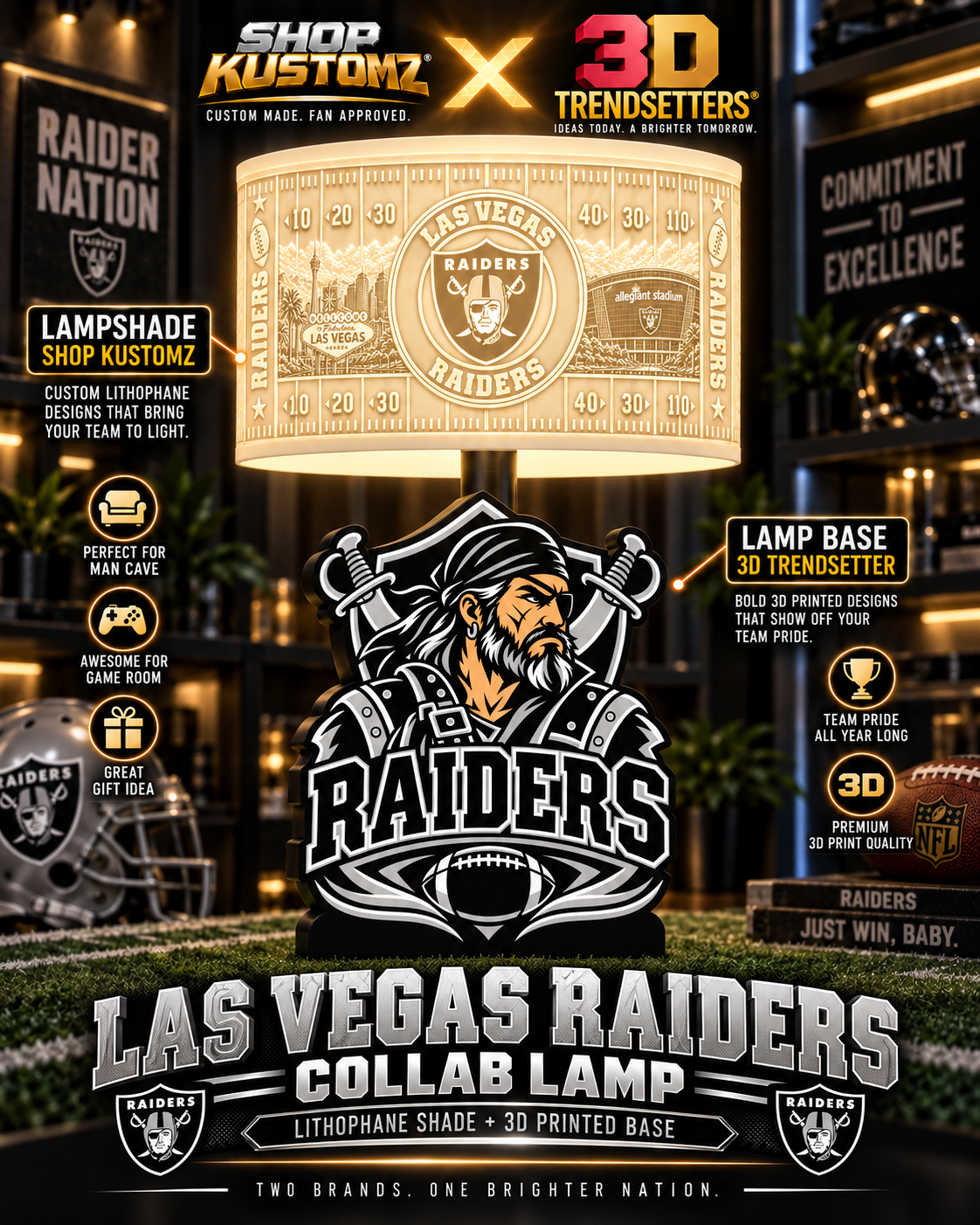 32-Team Football Lamp Shade Bundle| 32 3MF Files | Digital Download Sports Theme Inspired Lithophane Lampshade