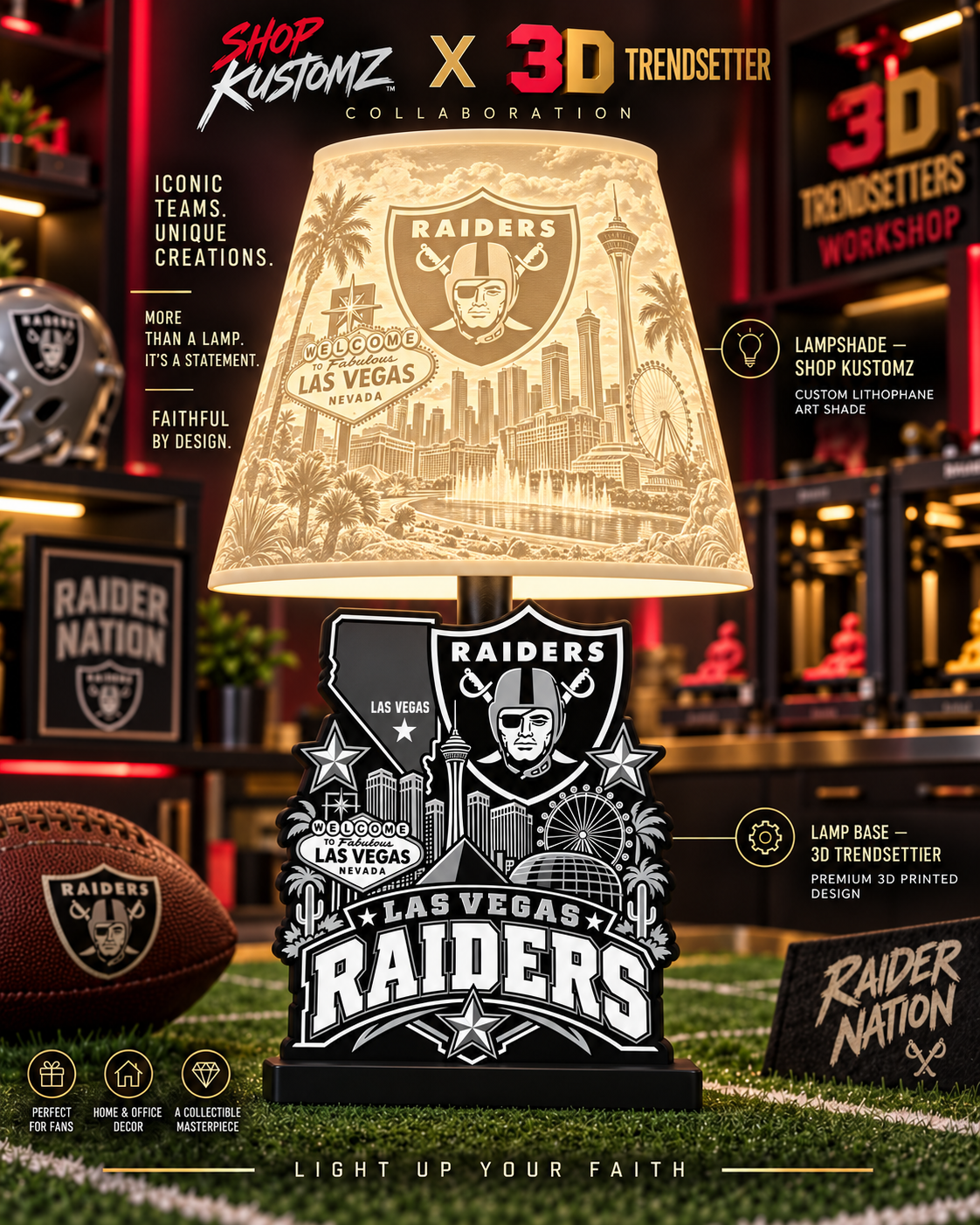 NFL City Collection LAMP SHADE ONLY | 3MF Digital Files | Full Bundle or Individual Teams