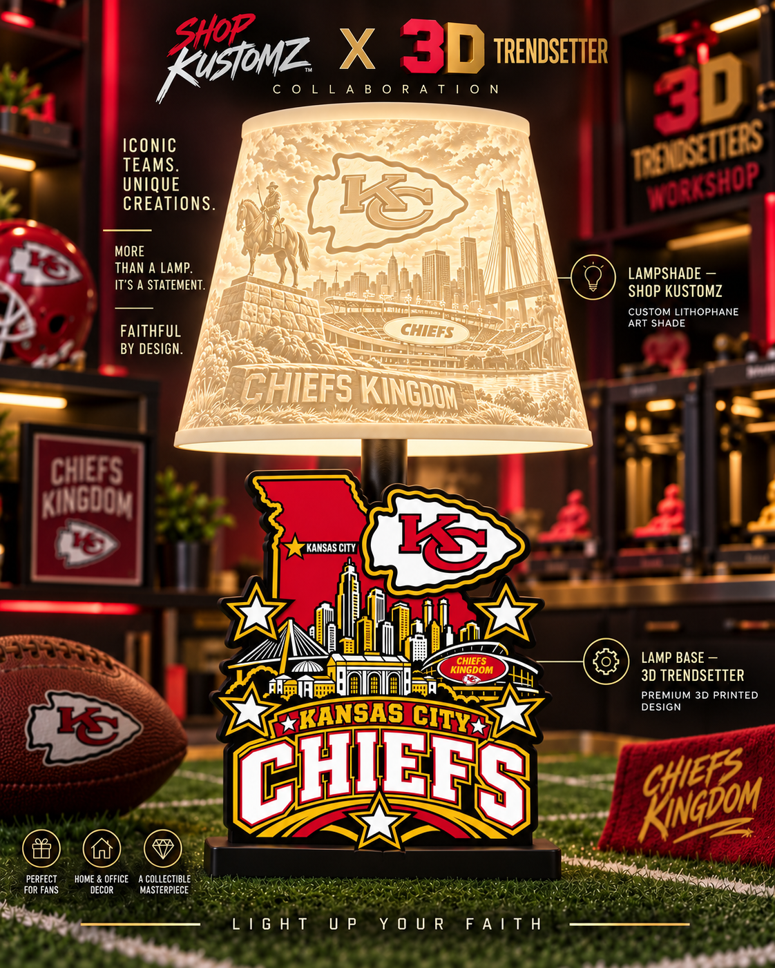NFL City Collection LAMP SHADE ONLY | 3MF Digital Files | Full Bundle or Individual Teams