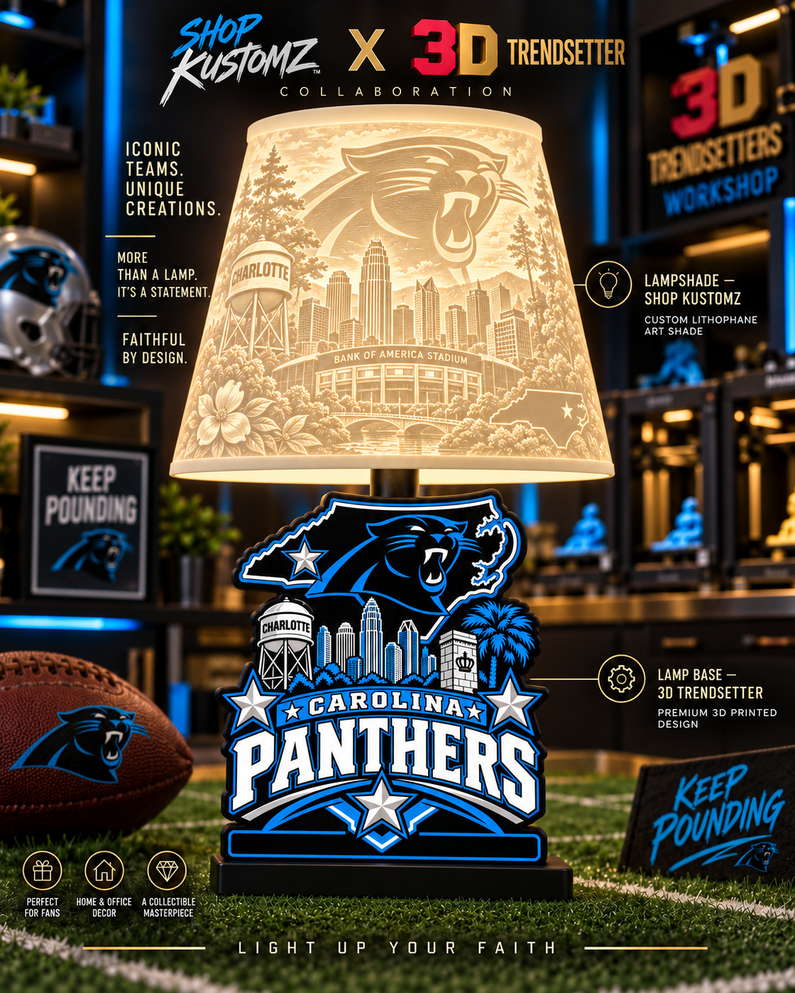 NFL City Collection LAMP SHADE ONLY | 3MF Digital Files | Full Bundle or Individual Teams