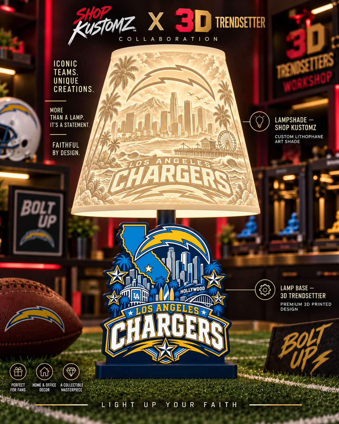 NFL City Collection LAMP SHADE ONLY | 3MF Digital Files | Full Bundle or Individual Teams