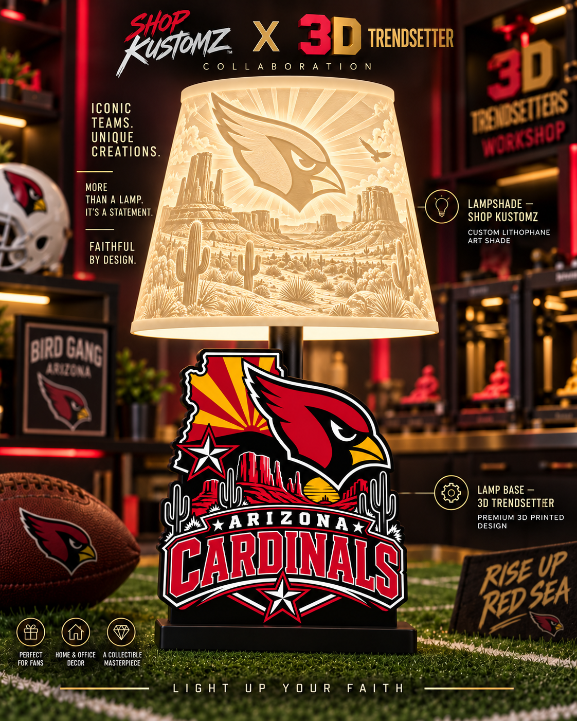 NFL City Collection LAMP SHADE ONLY | 3MF Digital Files | Full Bundle or Individual Teams