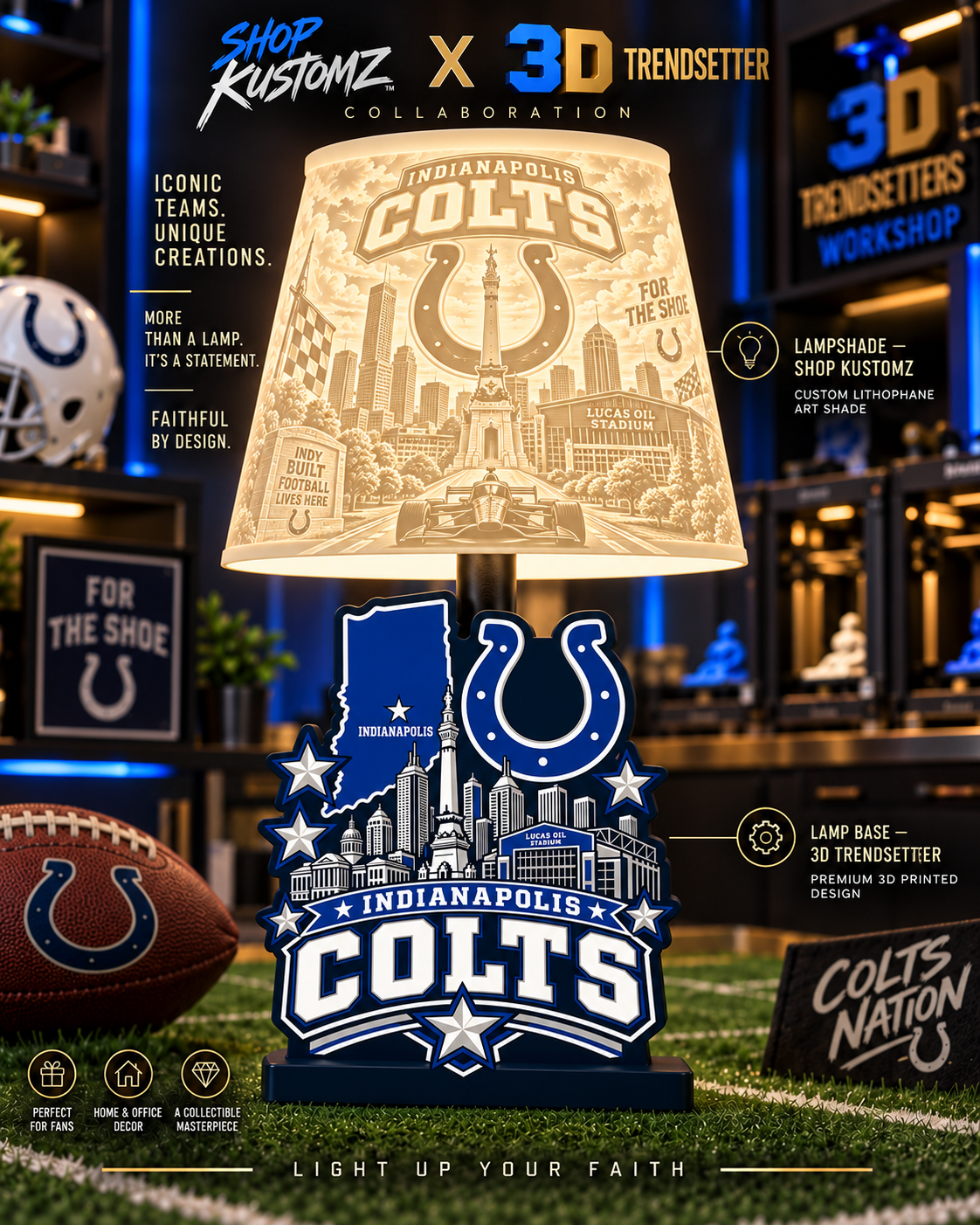 NFL City Collection LAMP SHADE ONLY | 3MF Digital Files | Full Bundle or Individual Teams