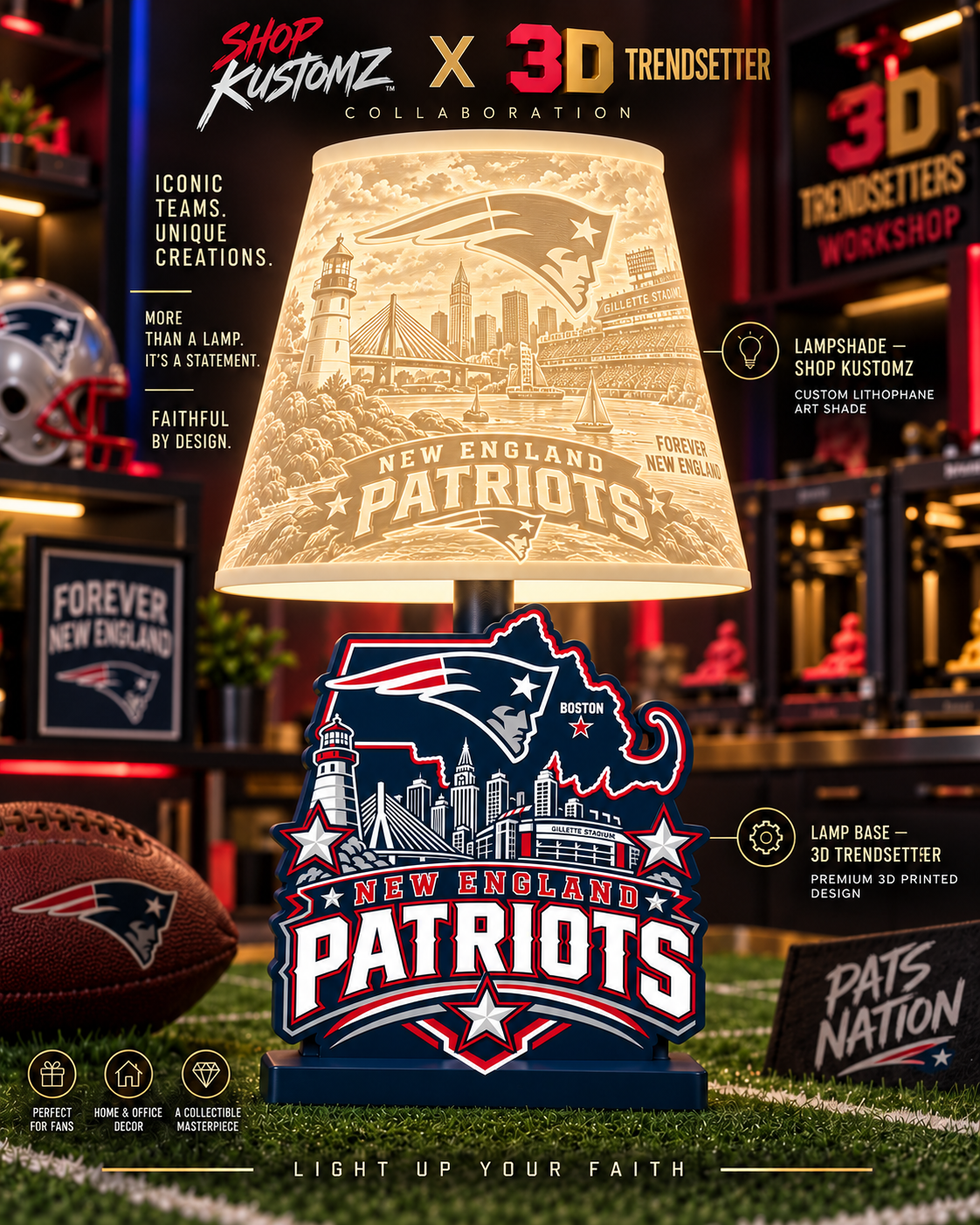 NFL City Collection LAMP SHADE ONLY | 3MF Digital Files | Full Bundle or Individual Teams