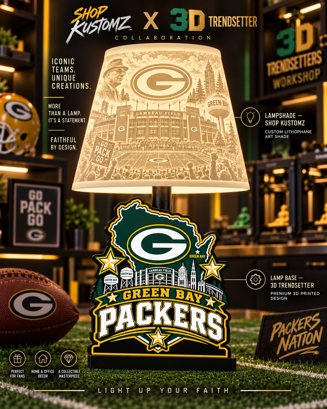 NFL City Collection LAMP SHADE ONLY | 3MF Digital Files | Full Bundle or Individual Teams