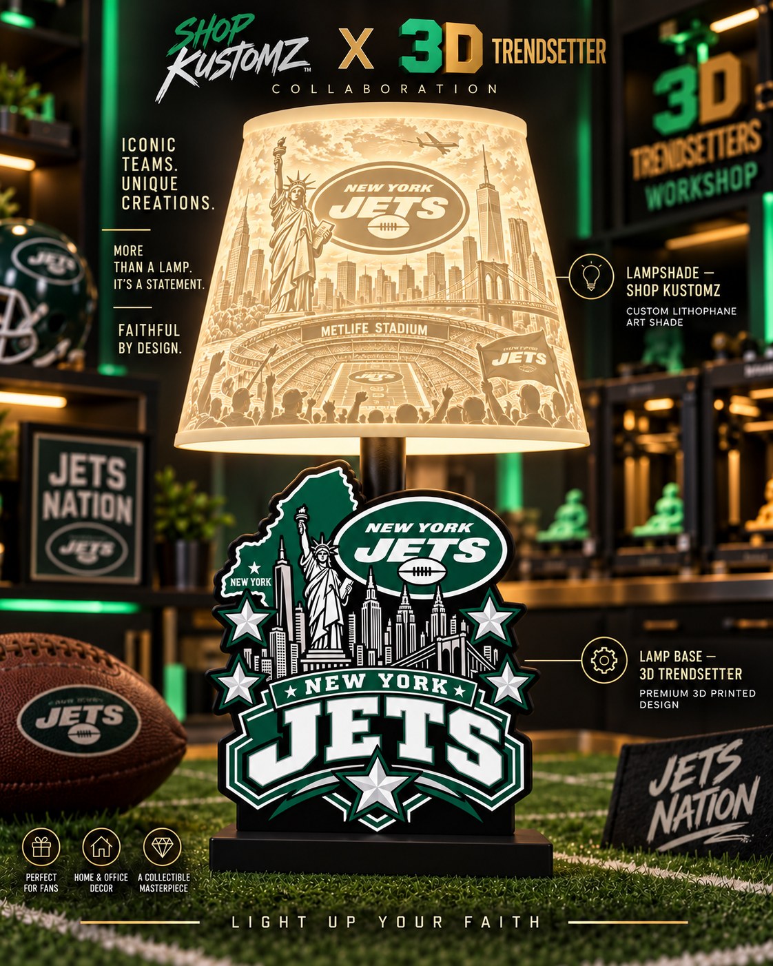 NFL City Collection LAMP SHADE ONLY | 3MF Digital Files | Full Bundle or Individual Teams