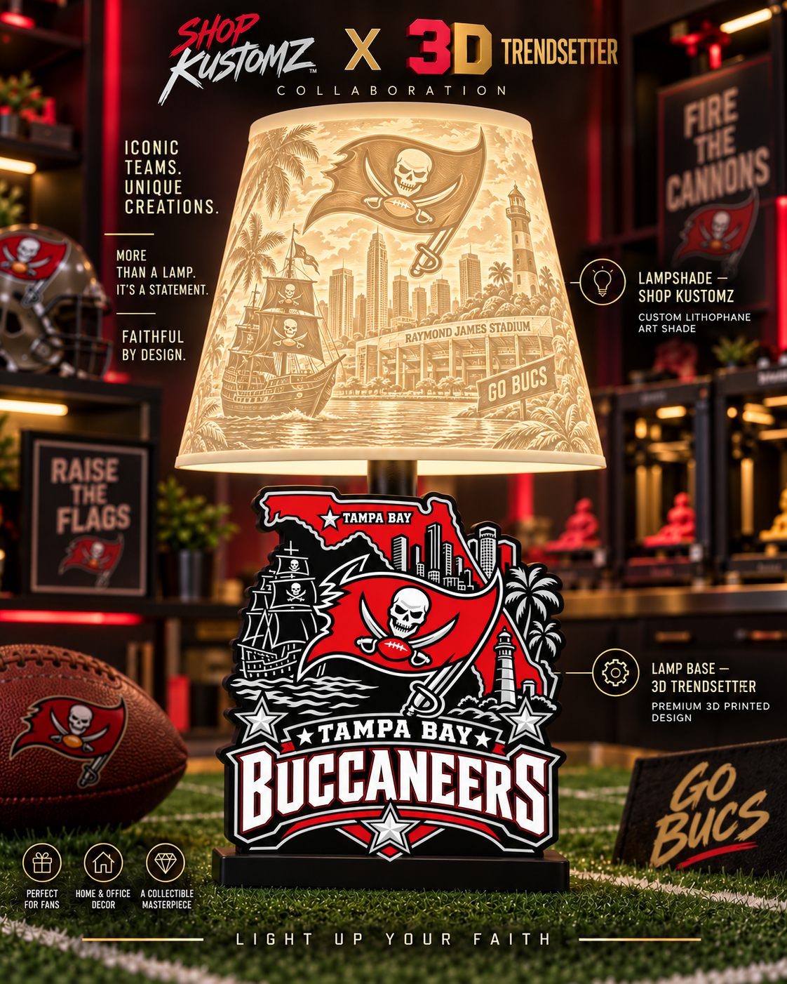 NFL City Collection LAMP SHADE ONLY | 3MF Digital Files | Full Bundle or Individual Teams