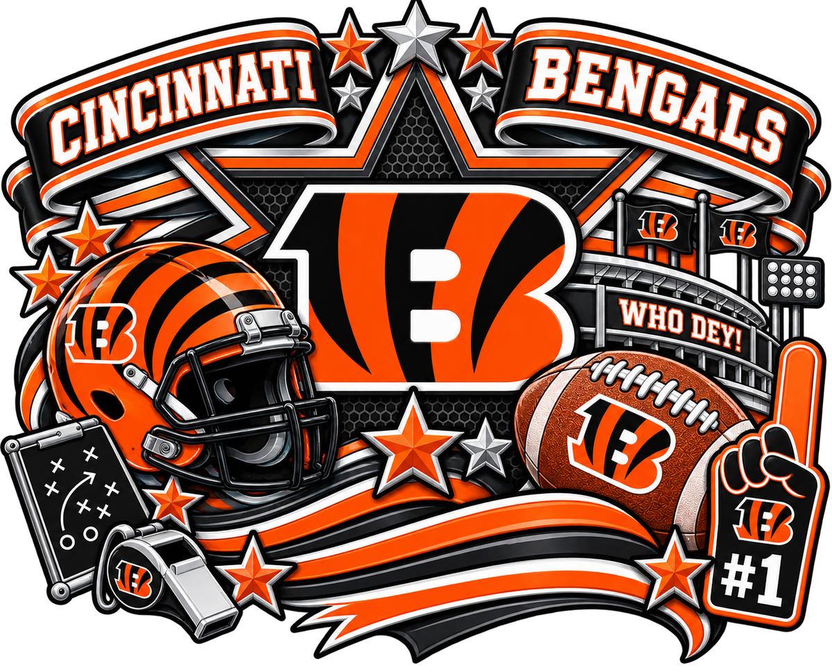 BENGALS Female Sports Theme Inspired Lithophane Lampshade