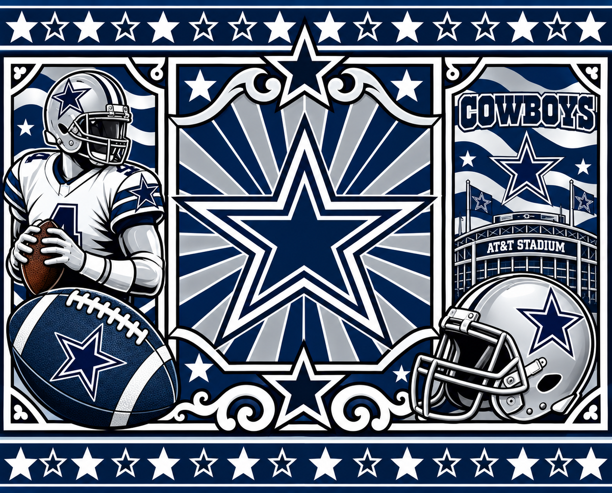 COWBOYS Female Sports Theme Inspired Lithophane Lampshade