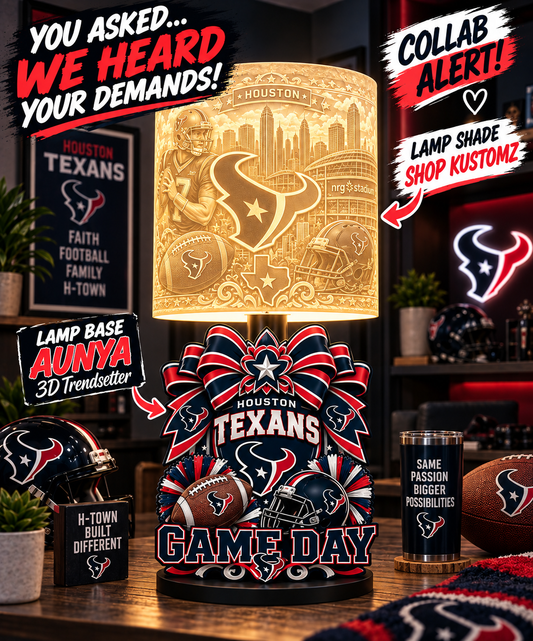 TEXANS Female Sports Theme Inspired Lithophane Lampshade