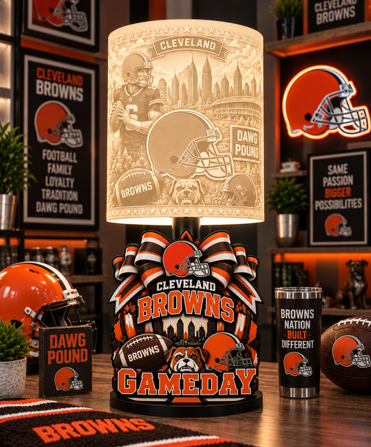 CLEVELAND BROWNS Female Sports Theme Inspired Lithophane Lampshade