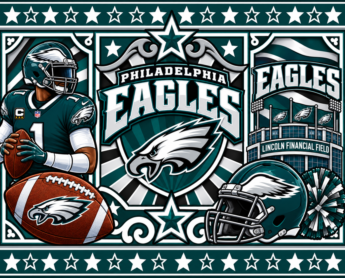 EAGLES Female Sports Theme Inspired Lithophane Lampshade