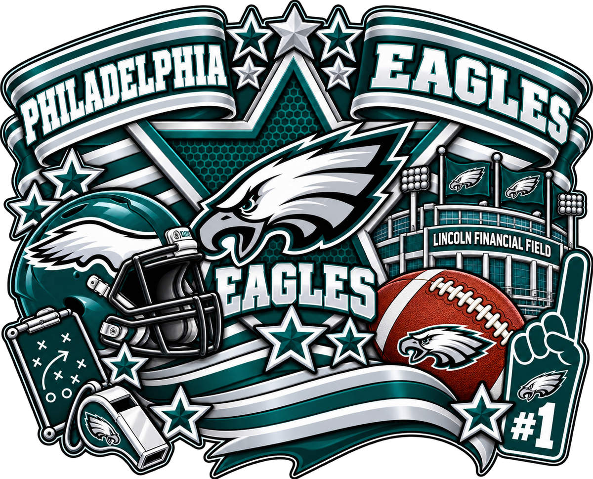 EAGLES Female Sports Theme Inspired Lithophane Lampshade
