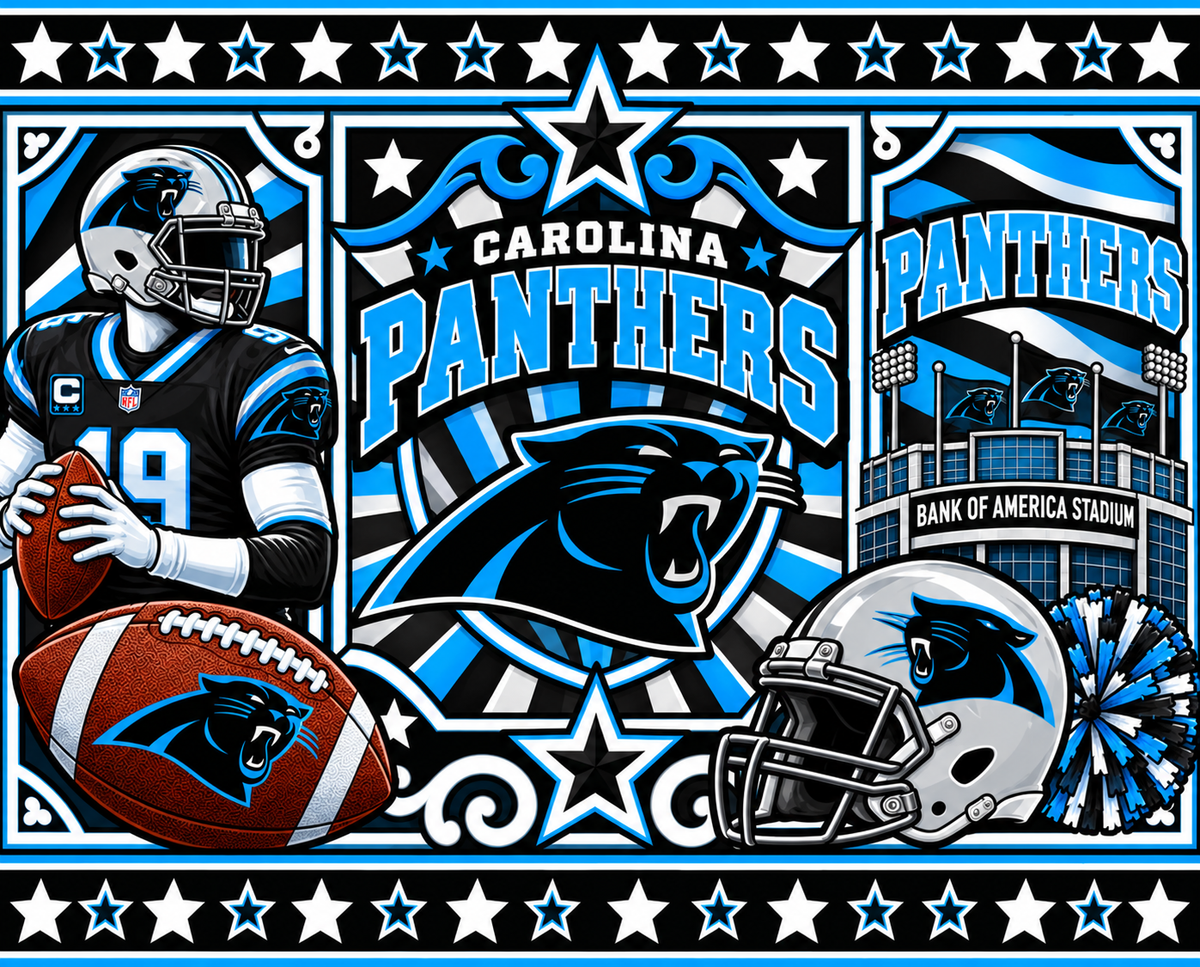 PANTHERS Female Sports Theme Inspired Lithophane Lampshade