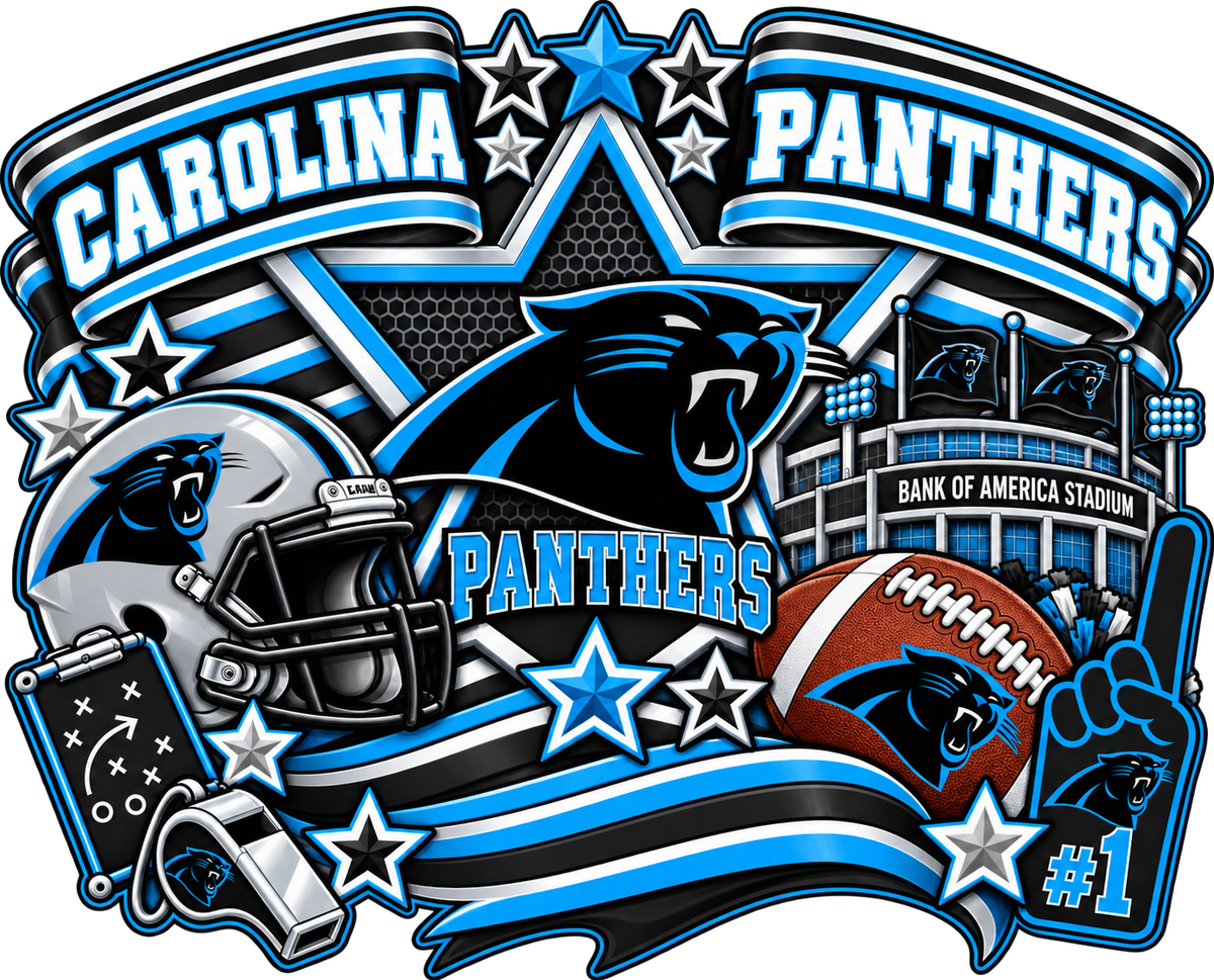 PANTHERS Female Sports Theme Inspired Lithophane Lampshade