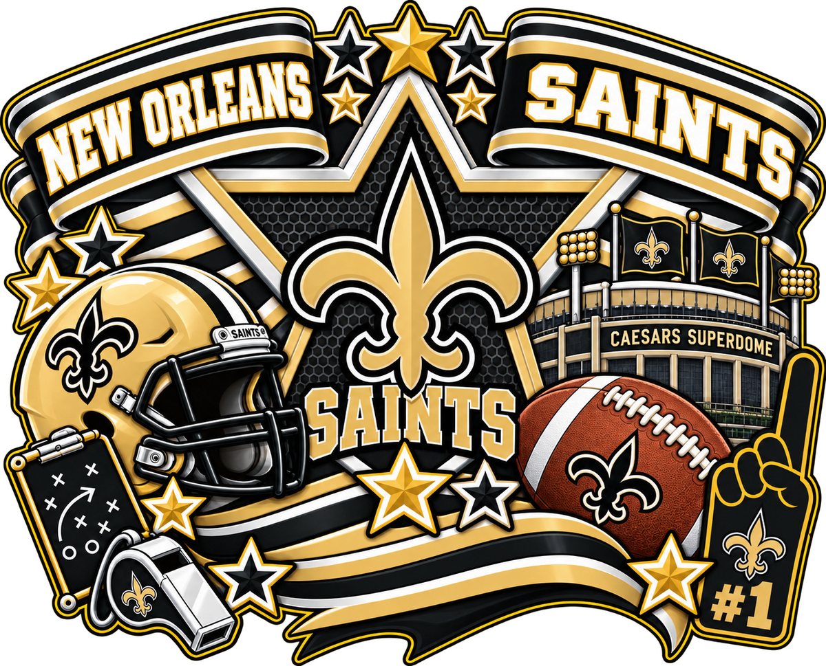 SAINTS Female Sports Theme Inspired Lithophane Lampshade