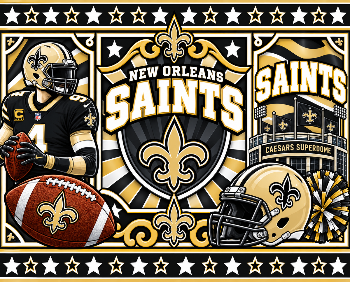 SAINTS Female Sports Theme Inspired Lithophane Lampshade