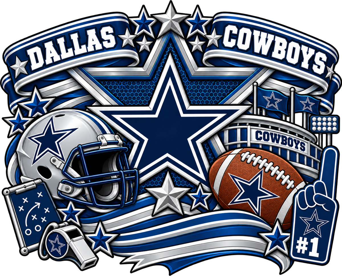 COWBOYS Female Sports Theme Inspired Lithophane Lampshade