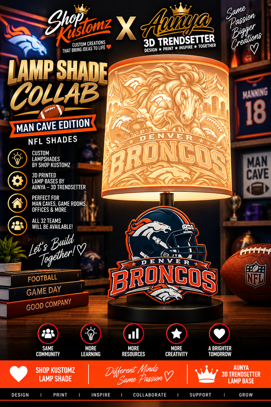 BRONCO MALE Sports Theme Inspired Lithophane Lampshade