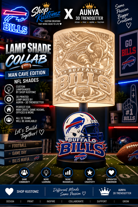 BILLS MALE Sports Theme Inspired Lithophane Lampshade