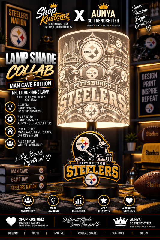 STEELERS MALE Sports Theme Inspired Lithophane Lampshade