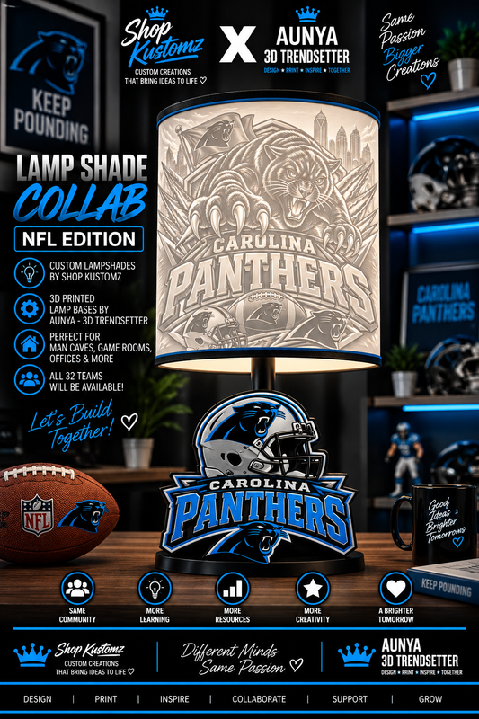 PANTHERS MALE Sports Theme Inspired Lithophane Lampshade