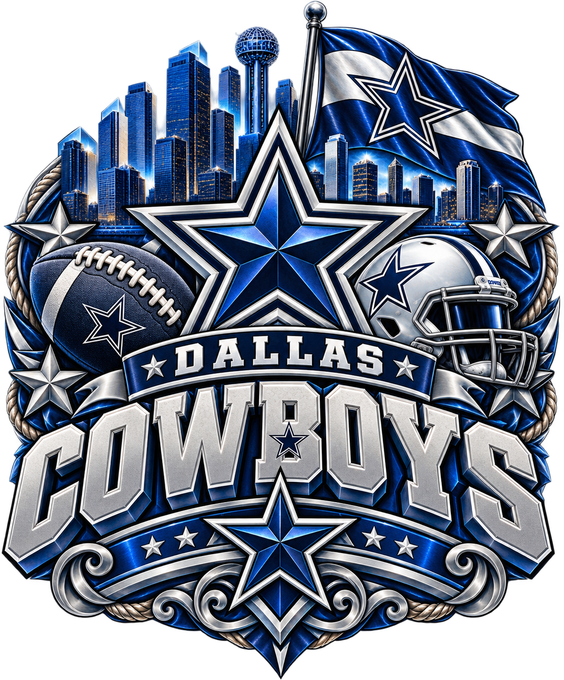 COWBOYS MALE Sports Theme Inspired Lithophane Lampshade