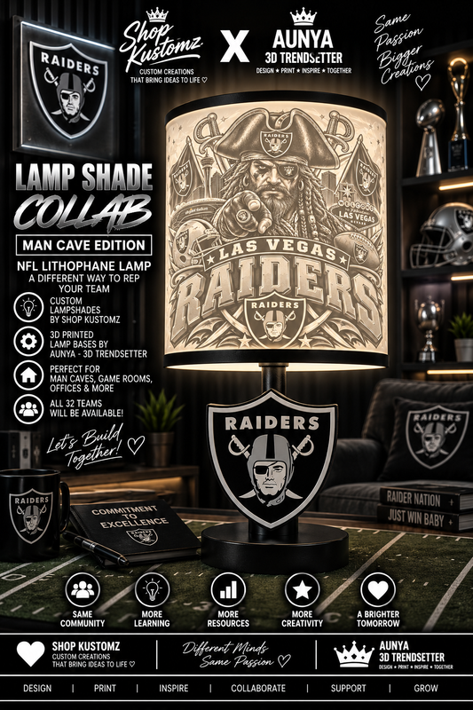 RAIDER MALE  Sports Theme Inspired Lithophane Lampshade