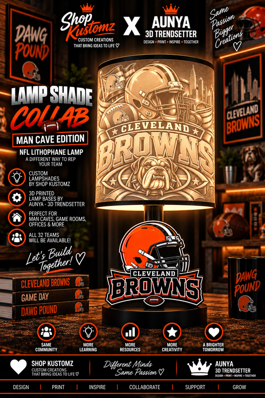 CLEVELAND BROWNS MALE Sports Theme Inspired Lithophane Lampshade
