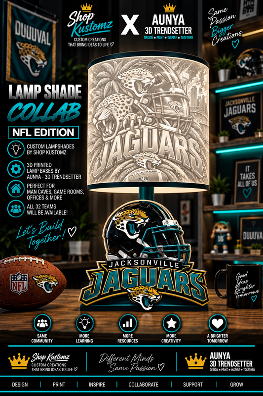JAGUARS MALE Sports Theme Inspired Lithophane Lampshade
