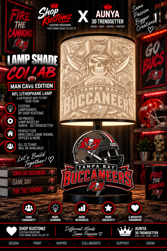 BUCCANEERS MALE Sports Theme Inspired Lithophane Lampshade