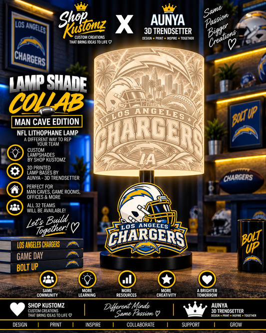 CHARGER MALE Sports Theme Inspired Lithophane Lampshade