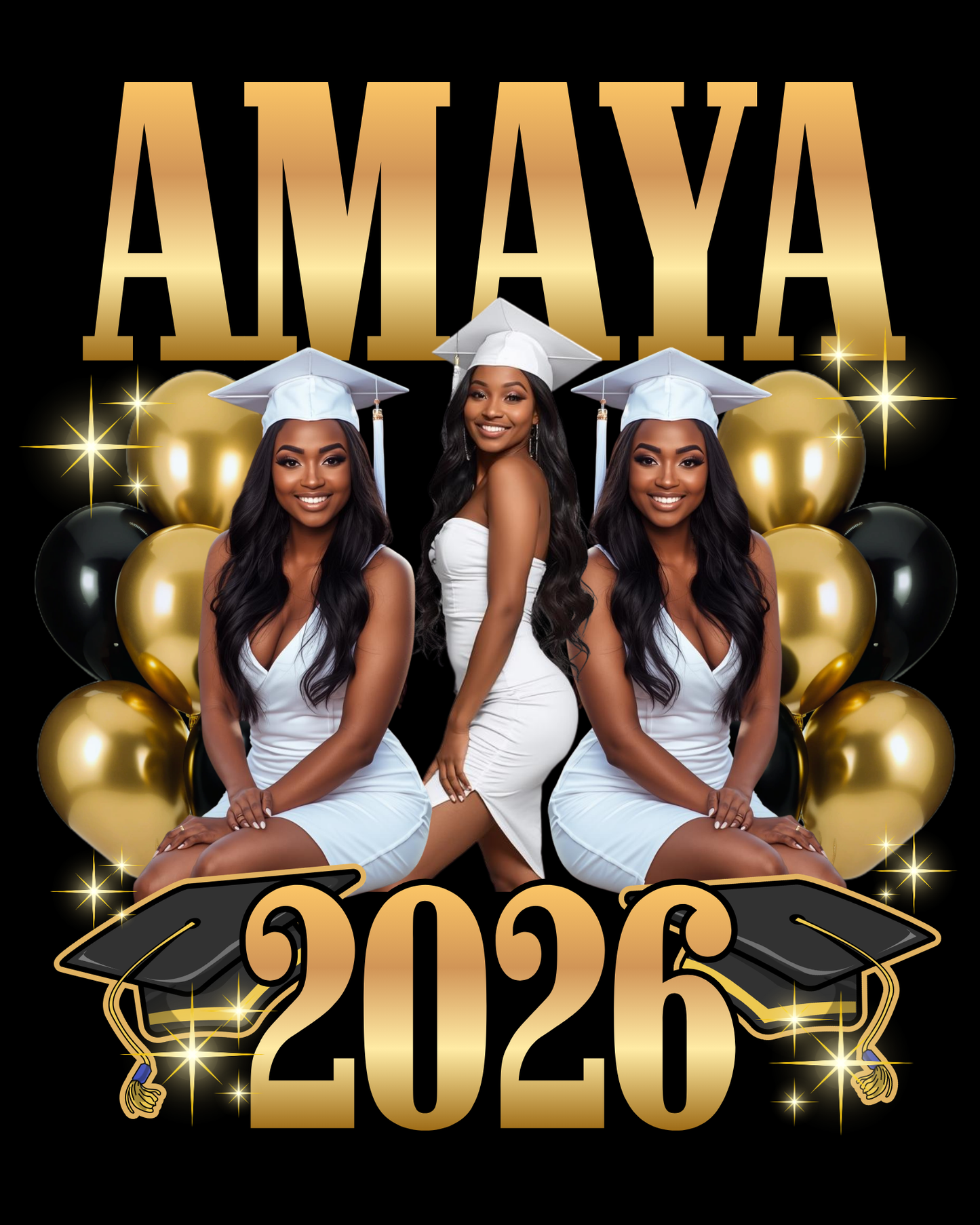 2026 Senior Shirt Canva Template | Editable Graduation Photo Collage Design | Custom Name Grad PNG | Canva Pro Digital Download