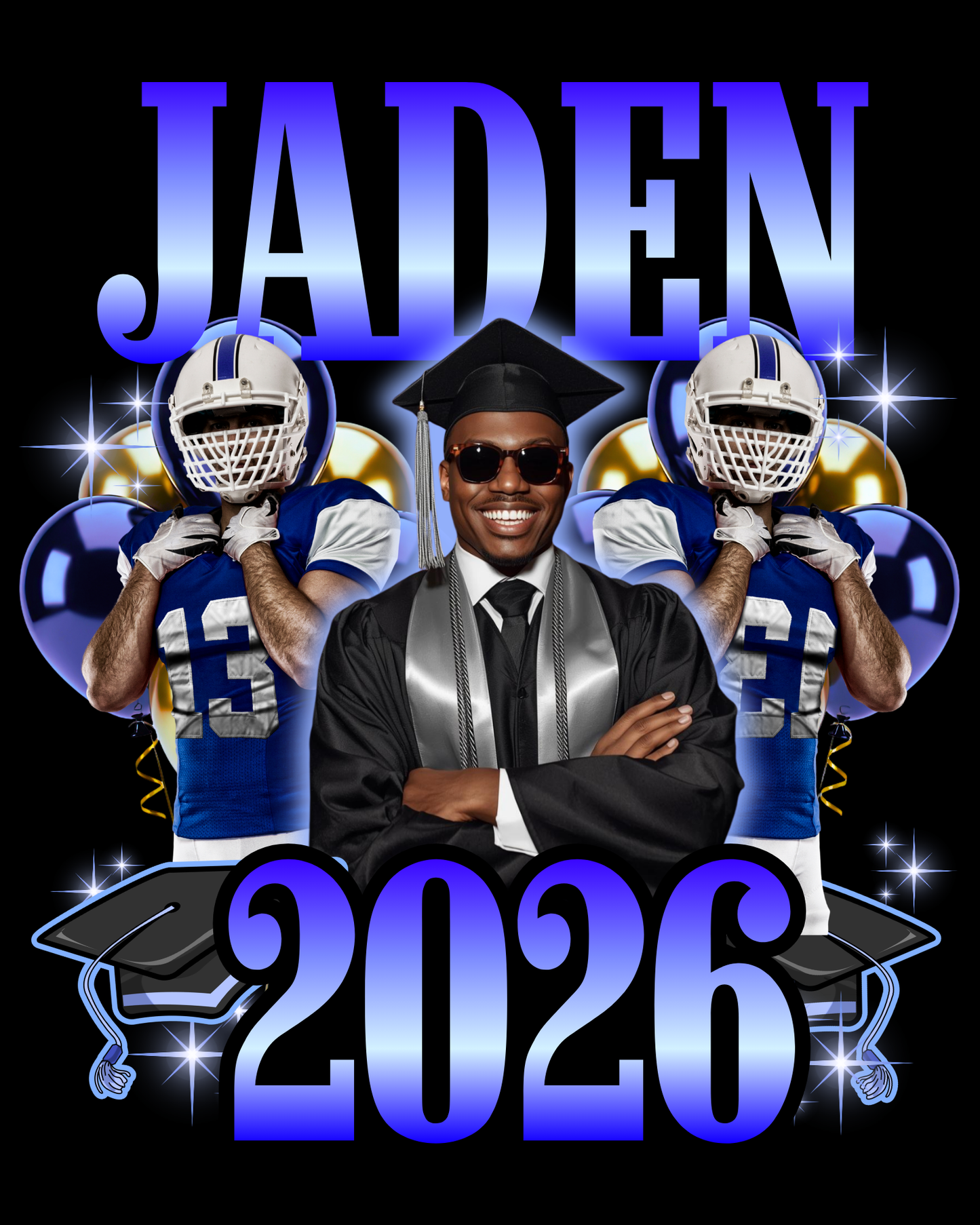 2026 Senior Shirt Canva Template | Editable Graduation Photo Collage Design | Custom Name Grad PNG | Canva Pro Digital Download