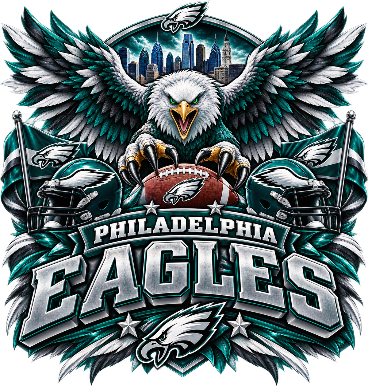 EAGLES MALE Sports Theme Inspired Lithophane Lampshade