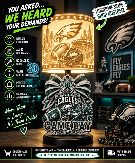 EAGLES Female Sports Theme Inspired Lithophane Lampshade