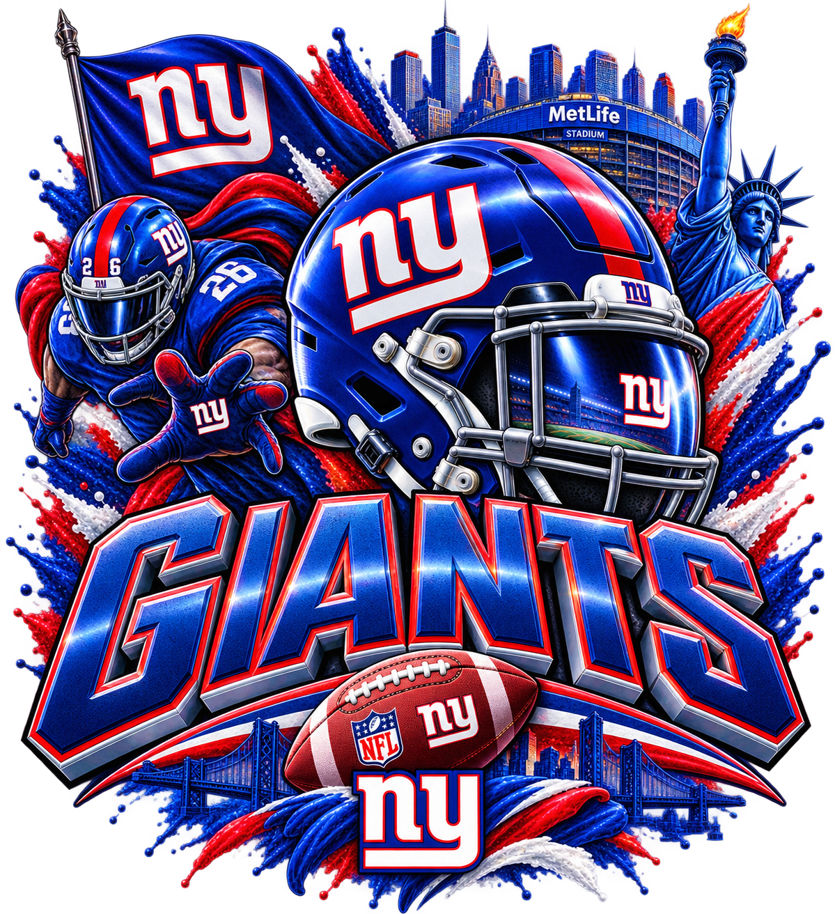 GIANTS MALE Sports Theme Inspired Lithophane Lampshade