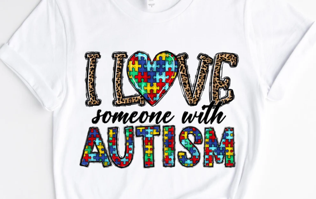 I love Autism Heart/10" Width DTF Transfer (D-4)