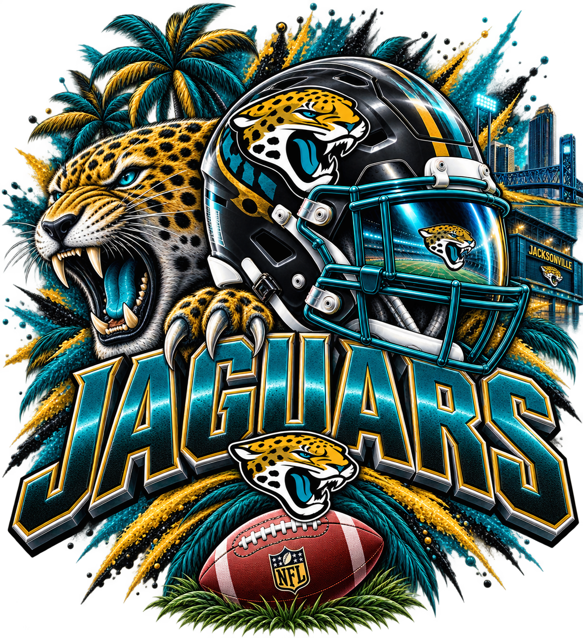 JAGUARS MALE Sports Theme Inspired Lithophane Lampshade