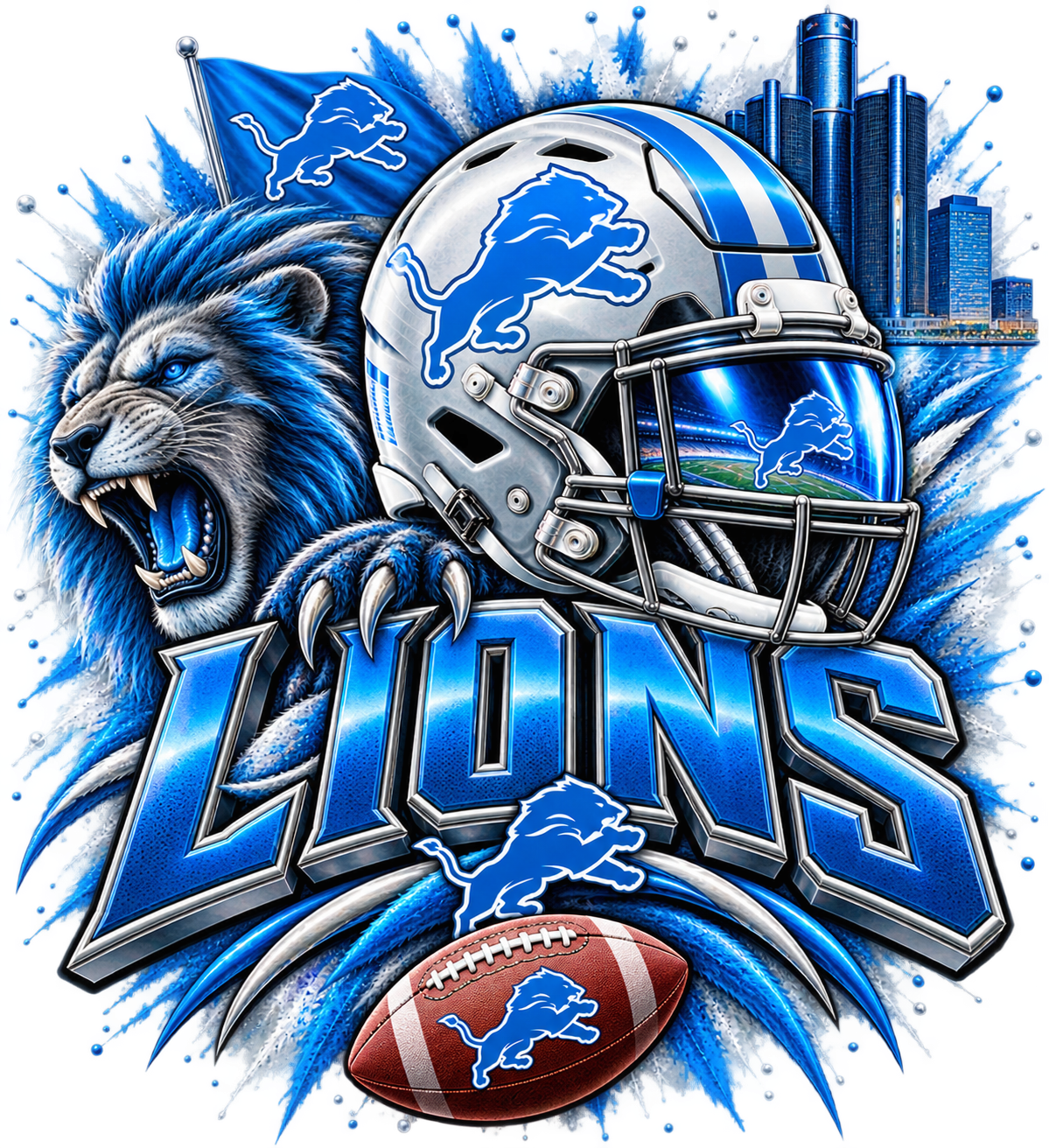 LIONS MALE Sports Theme Inspired Lithophane Lampshade