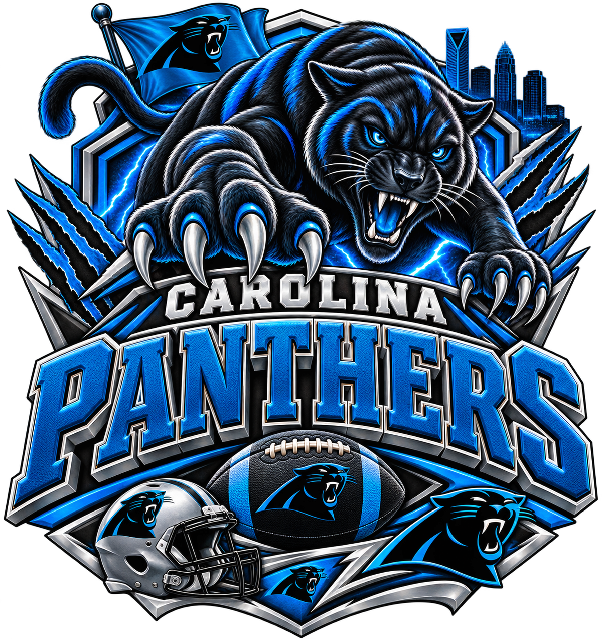 PANTHERS MALE Sports Theme Inspired Lithophane Lampshade