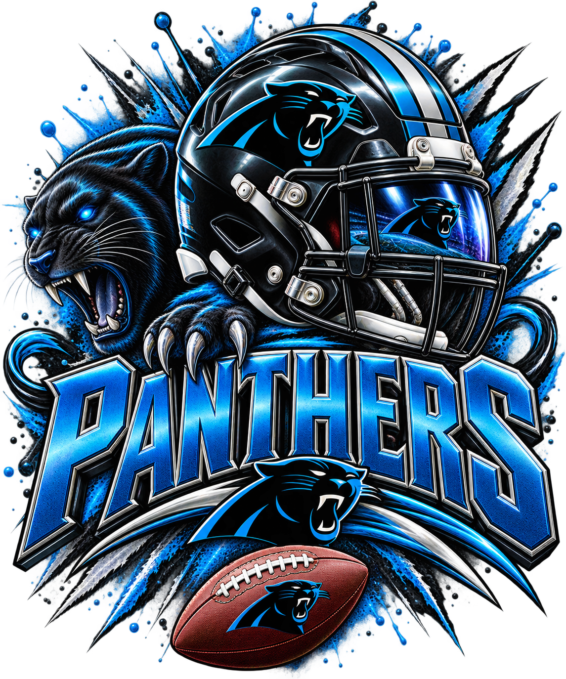PANTHERS MALE Sports Theme Inspired Lithophane Lampshade