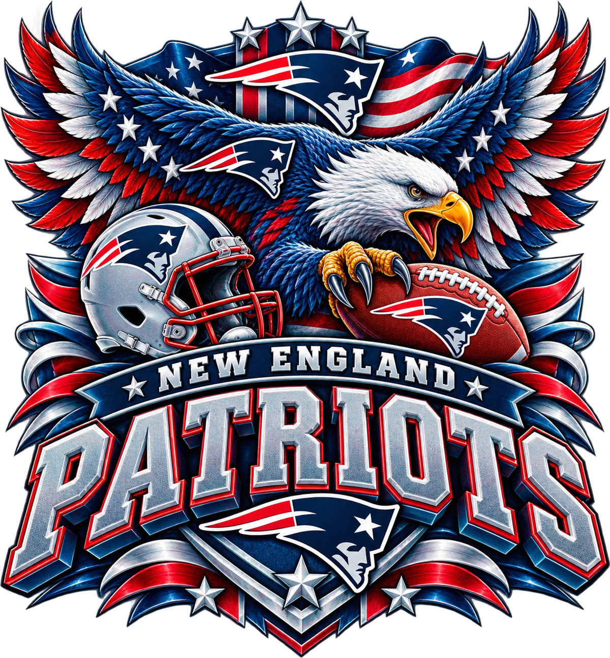 Patriots MALE Sports Theme Inspired Lithophane Lampshade